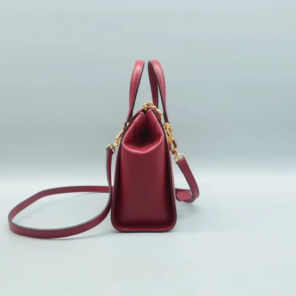 100% Authentic GUCCI Ophidia Top Handle Red Canvas Satchel - Picture 4 of 12
